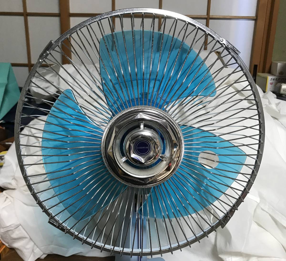 昭和レトロ!! ホリエ扇風機 HF-30DB 水色 ポップ 現状品!!_画像2