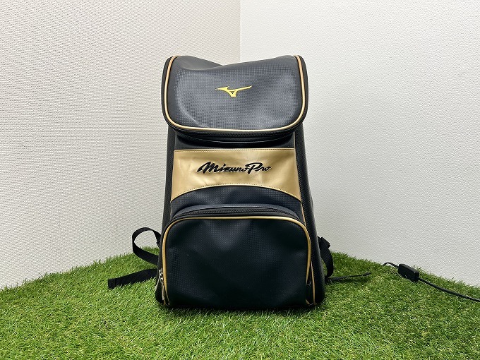 【012315】MizunoPro ミズノプロ 限定 野球 リュックサック バックパック 約40L ネイビー×ブラック×ゴールド【40116S03】_画像1