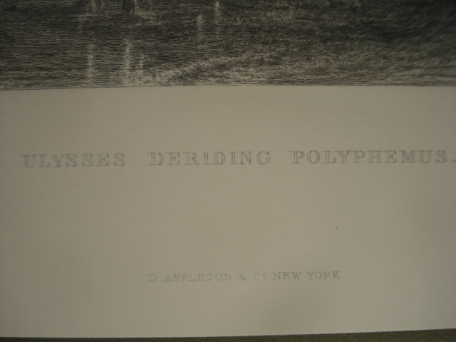 【銅版画】ターナー／ポリュフェモスを愚弄するユリシーズ1875年 J.M.W.TURNER：ULYSSES DERIDING POLYPHEMUS シートのみ Appleton & Co 版_画像7