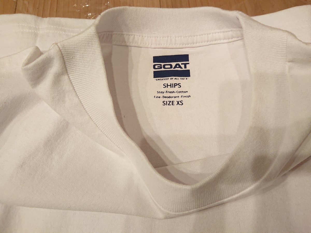 新品・未使用■SHIPS 別注 GOAT クルーネック Tシャツ オーバーサイズ/白■_画像4