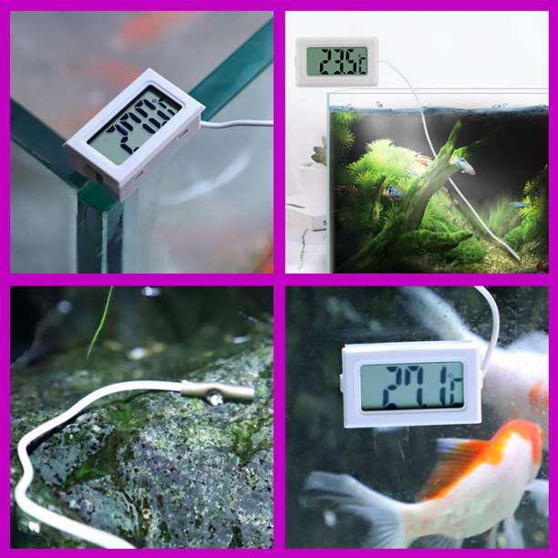 デジタル 水温計 ブラック 温度計 LCD 液晶表示 水槽 アクアリウム 小型_画像4