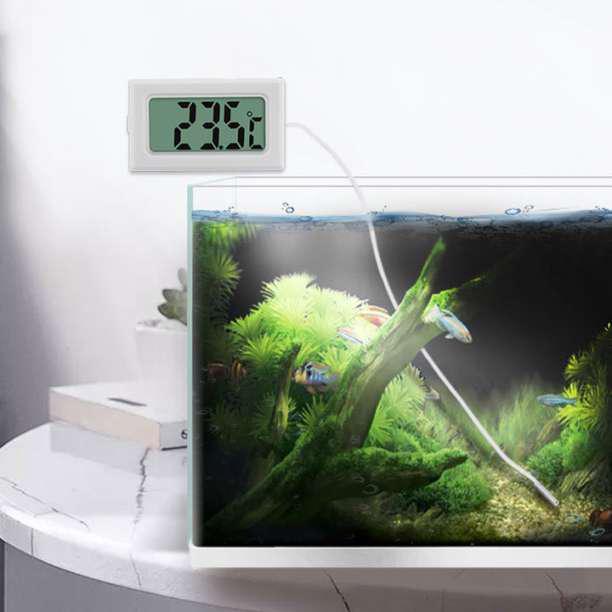 デジタル 水温計 ホワイト 温度計 LCD 液晶表示 水槽 アクアリウム 小型の画像3