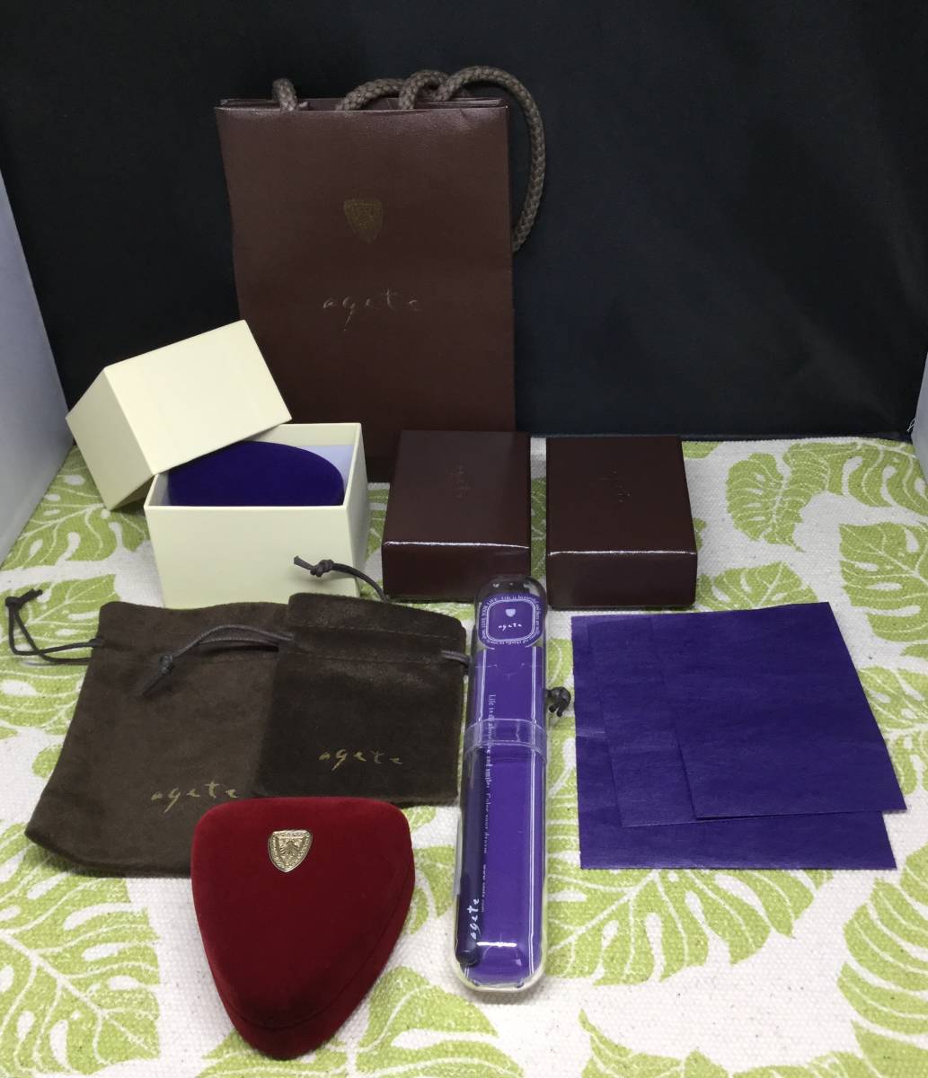 [X] agete Agete box коробка пустой коробка ювелирные изделия кейс сумка браслет assist бумажный пакет фиолетовый защита пакет 