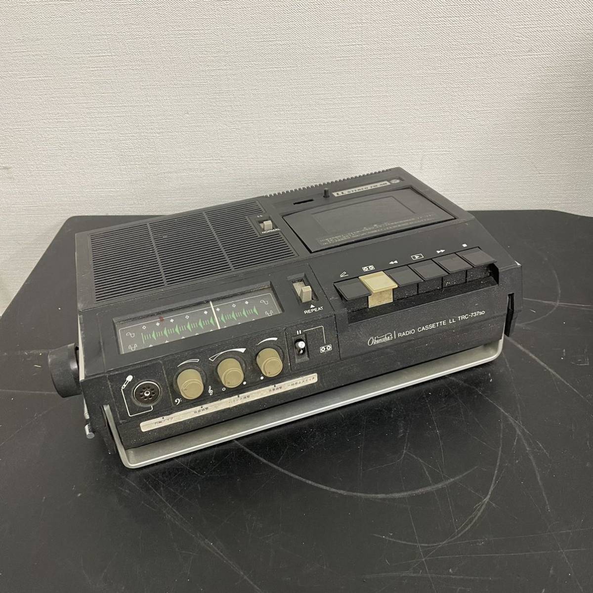 ラジカセ COLUMBIA TRC-737so Obunsha コロンビア FM/AM ラジオ付 カセット 佐川100 昭和レトロ 現状品_画像1