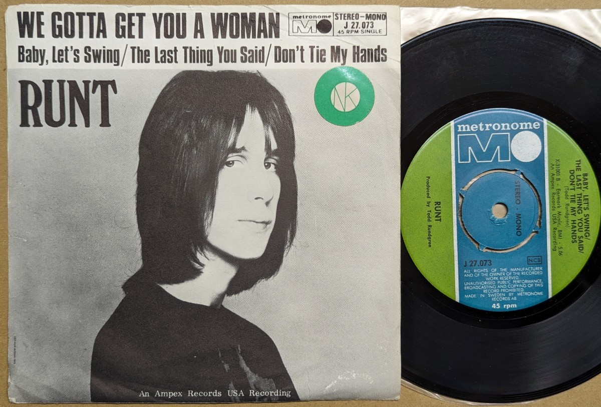 Todd Rundgren-We Gotta Get You A Woman★スウェーデンOrig.7"/Nazz/Utopiaの画像2