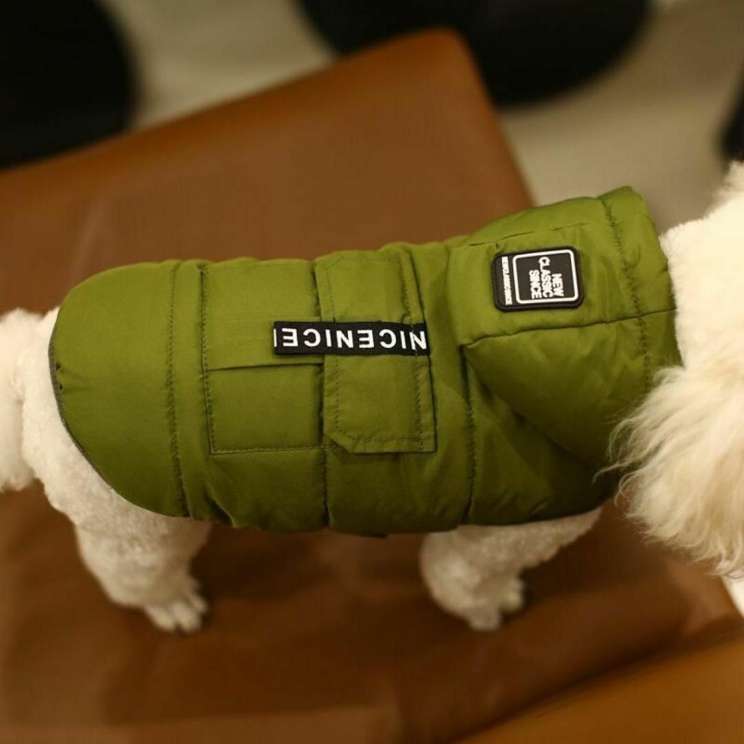 SALE　カーキＬ　ダウンベスト　犬用 ペット用 防寒 ジャケット ペット_画像2