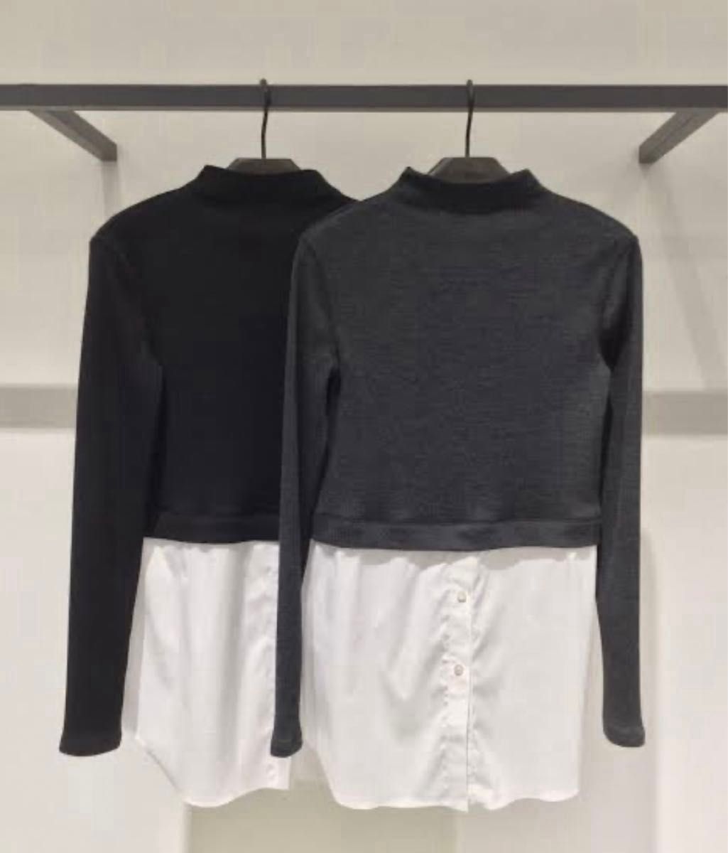 約2万3000円OFF theory セオリー  SWEATER RIB KNIT 2 LS COMBOTUNIC  トップス