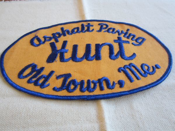 【大きめ】ビンテージ asphalt Paving Hunt Old Town me ワッペン/パッチ 企業 USA 古着 アメリカ アメカジ カスタム ワークシャツ B01_画像4