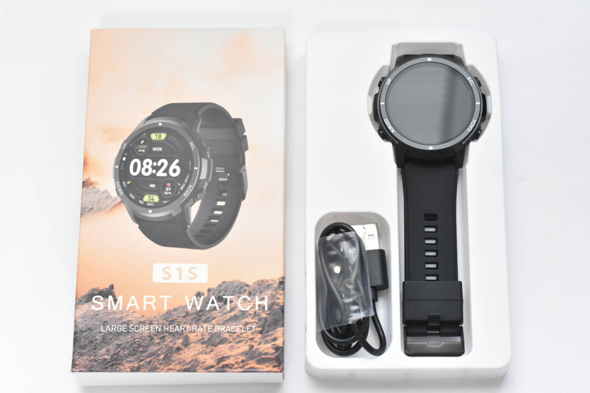 スマートウォッチ 丸型 メンズ 1.32 インチ大画面 スポーツウォッチ Bluetooth通話 smart watch IP68防水 iPhone/Android対応/607_画像1
