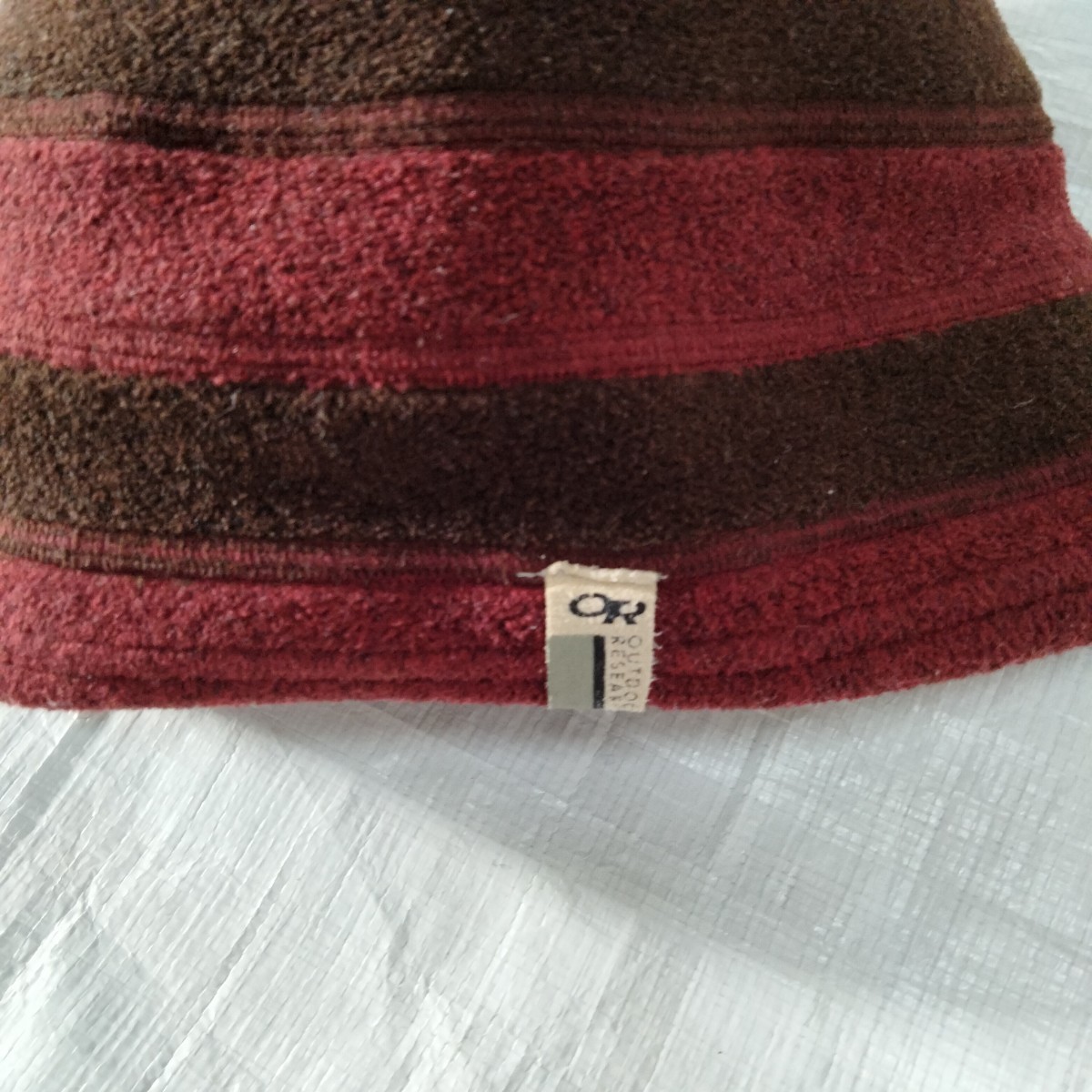 アウトドアリサーチ　フリース　ニットキャップoutdoor research fleece cap ボーダー　裏起毛　アウトドア　ウィンタースポーツ用　帽子_画像2