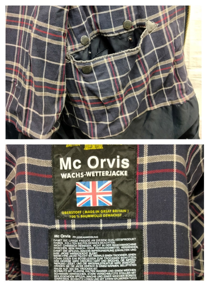 Mc Orvis オイルド ワックス ジャケット コート　ブルーグレー　XL 英国製　マックオルビス　ワックス抜　ドライ加工　ビディル　bedeal　_画像10