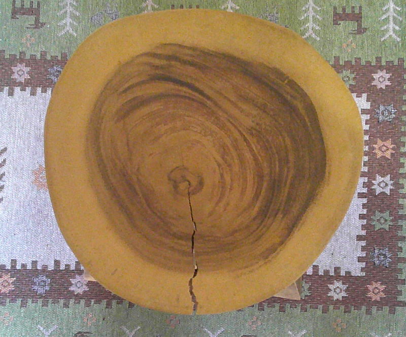 手作り 切り株スツール0061 木製ウッドスツール ロータイプ   工場生産時のキズ物、天板にヒビ割れありの画像4