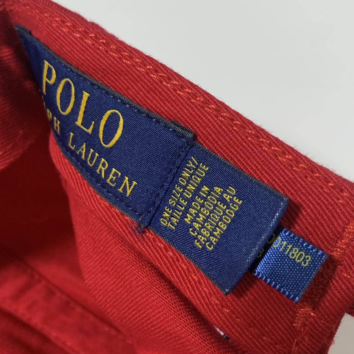 デッドストック 未使用 2010s Polo Ralph Lauren スクリプトロゴ 6パネルキャップ レッド