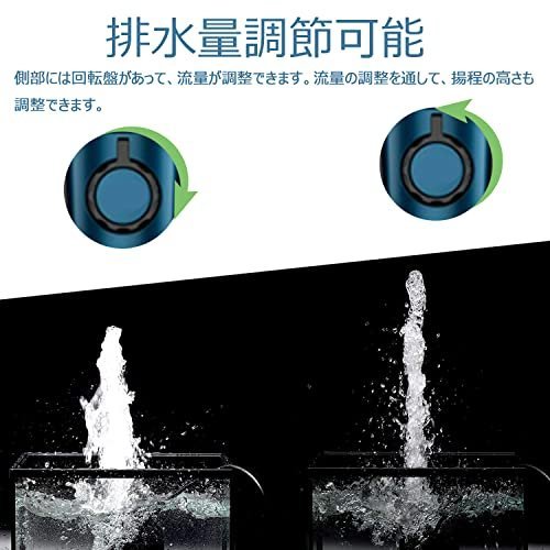 【現品限り】 水中ポンプ 最大揚程1．8M 吐出量1500L／H 低水位対応 吐出量調整可能 THYESCOM 循環ポンプ ミニ_画像3