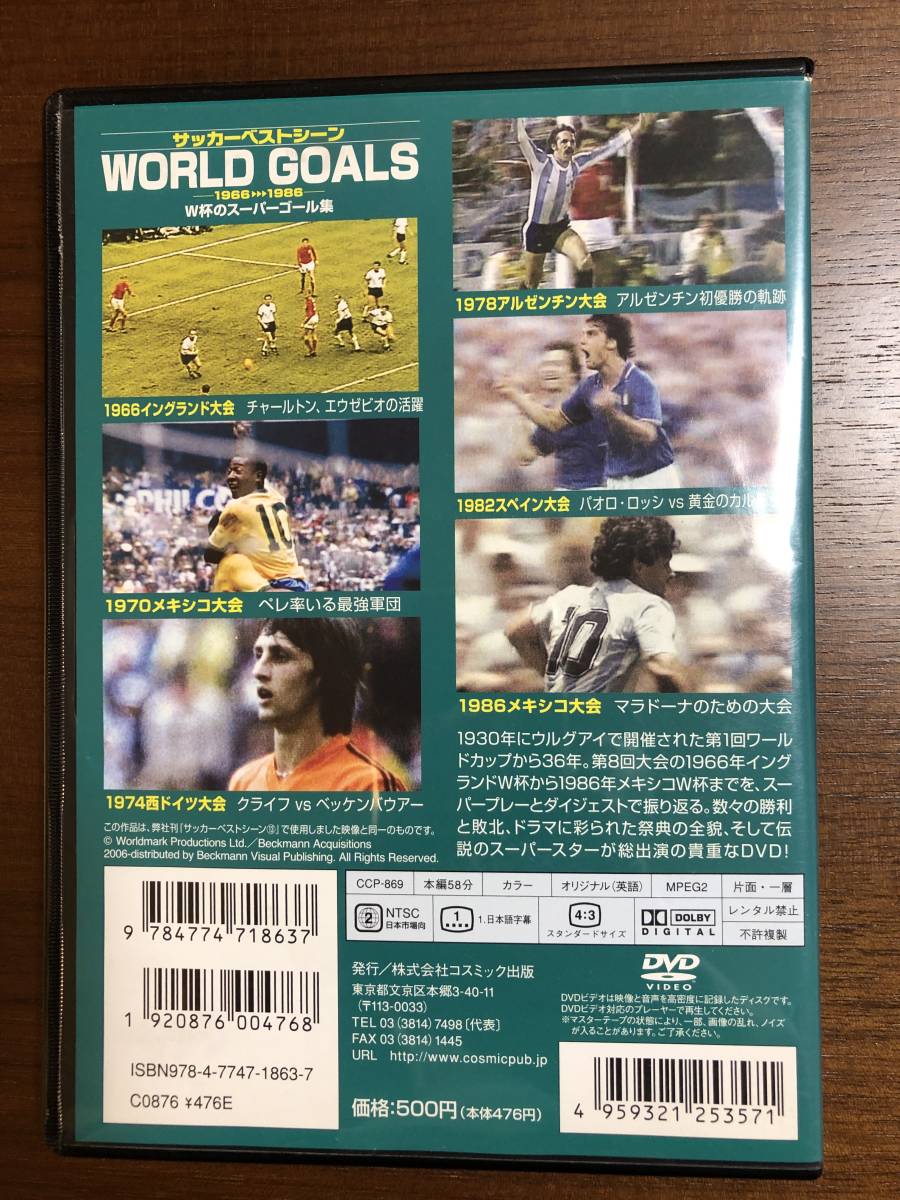 ★ 中古 DVD サッカーベストシーン ３本 「マラドーナ」「デル・ピエロ」「WORLD GOALS」 レンタル落ちではありません_画像3