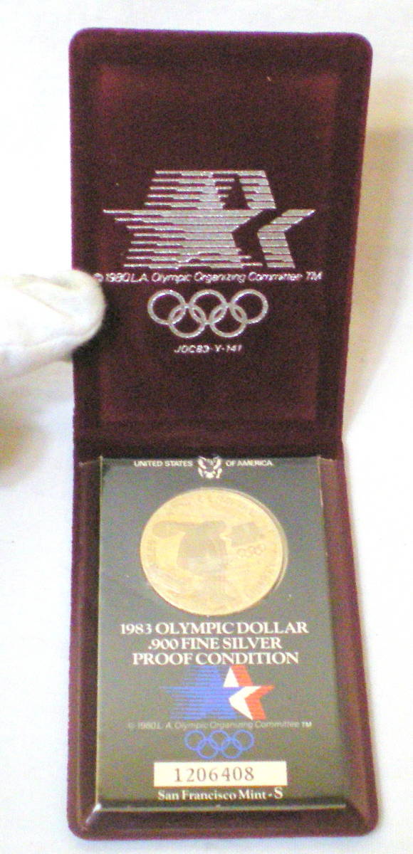 【記念硬貨】1983年 ロサンゼルスオリンピック 1ドル プルーフ 銀貨 記念コイン_画像1