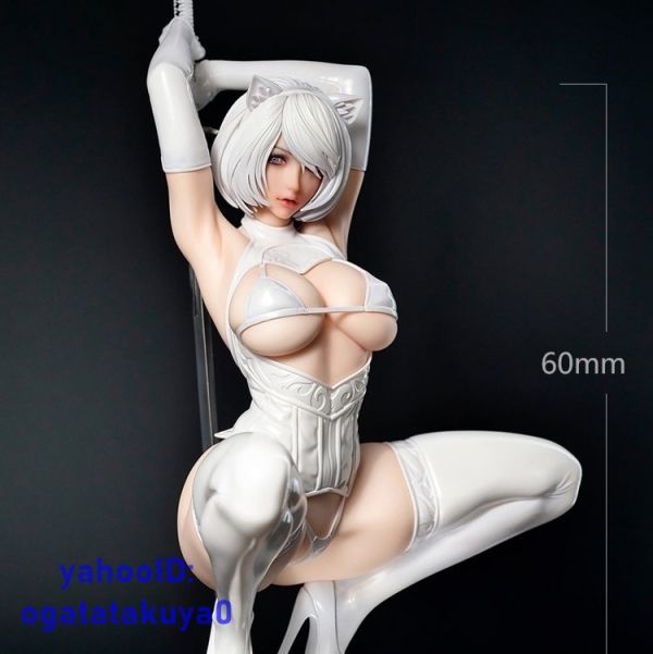 2B ニーアオートマタ しゃがみver ◆ レジン キット ◆樹脂 未塗装 未組立 1/18スケール 60mm(2Bのみの高さ）の画像1