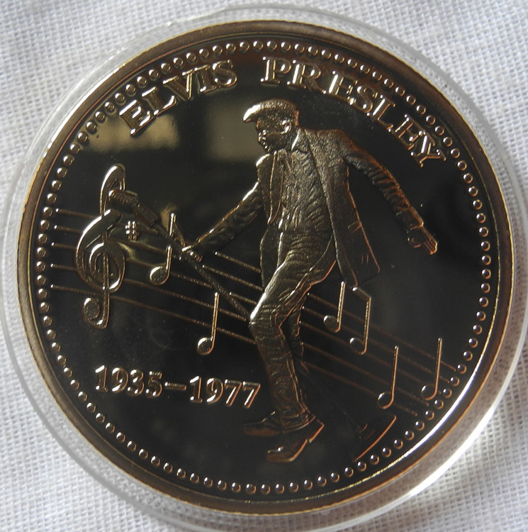エルビス・プレスリー Elvis Presley コレクションコイン 記念メダル 記念コイン 金メダル 1オンス 24金メッキコイン ボールマーカー_画像1