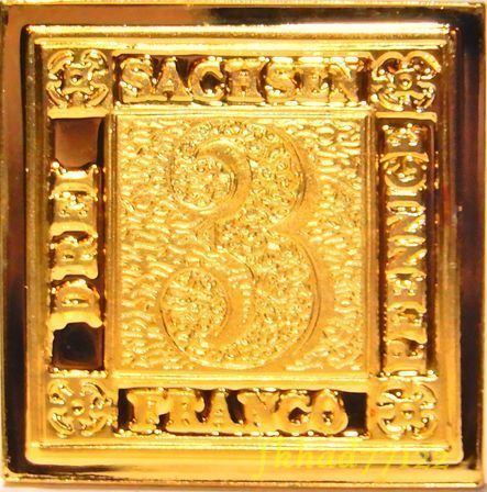 5 ドイツ ザクセン王国 ライヒスペニヒ 紋章 切手 コレクション 国際郵便 限定版 純金張り 24KTゴールド 純銀製 メダル コイン プレート