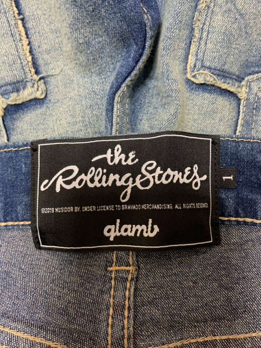 glamb x The Rolling Stones unplugged denimアンプラグドスキニーデニム パッチワークストレッチパンツ サイズ1 インディゴ グラム_画像5