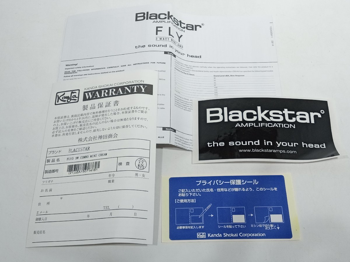 【未検品・ジャンク扱い】 Blackstar ブラックスター FLY3 Watt Mini Amp ミニアンプ [11-1］No.9272_画像8