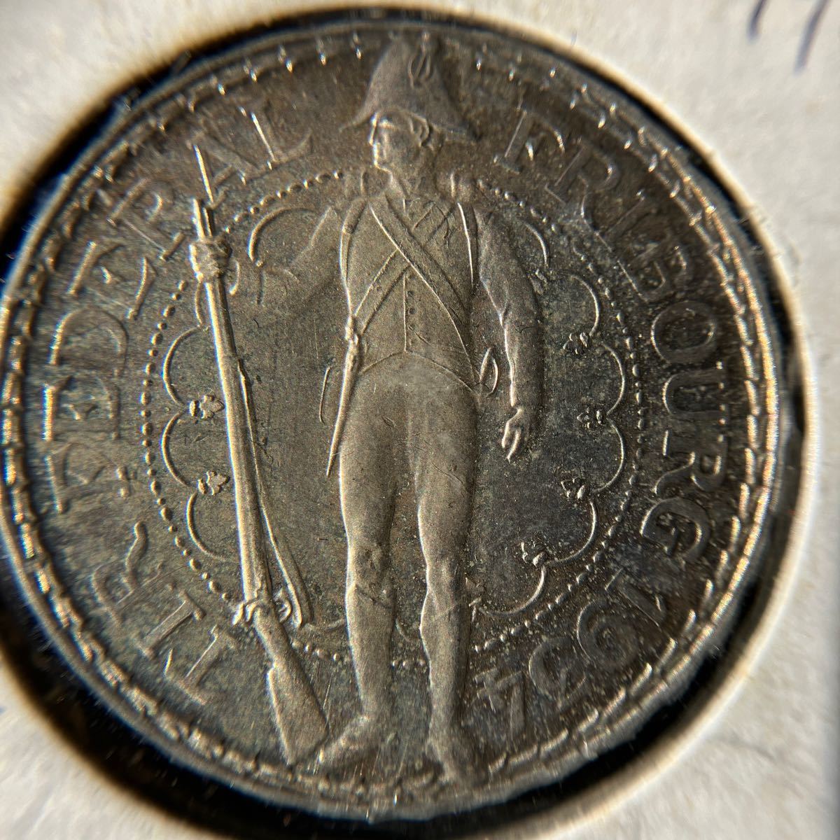 【未使用品】スイス　銀貨　5フラン　1934年★18_画像3