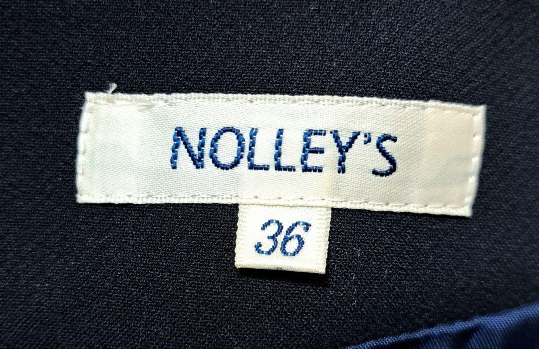 NOLLEYS ノーリーズ ツイード タイトスカート ネイビー ウール S 総柄 チェック レディース 紺色 コットン 毛 綿 日本製 スリット 36_画像5