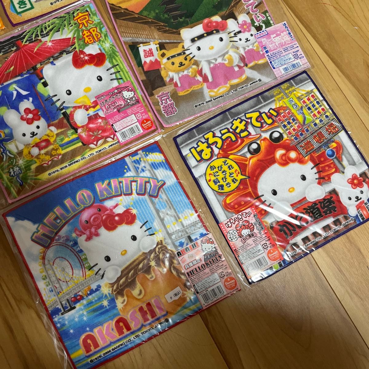 ハローキティ ご当地 ご当地キティ HELLO KITTY プチタオル ミニタオル サンリオ ハンドタオル ハンカチ 7枚セット