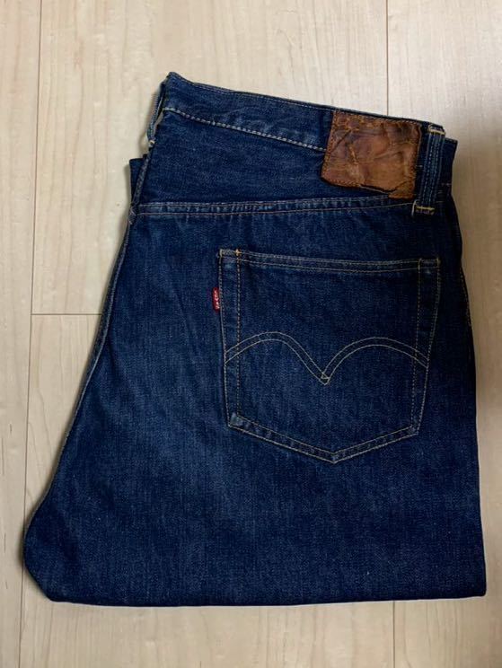  極上 【47モデル】40s 濃紺 革パッチ 片面 501XX 36×30 40年代 リーバイス Denim LEVIS オリジナル 506XX 507XX 501 ビッグE 66 ジーンズ_画像1