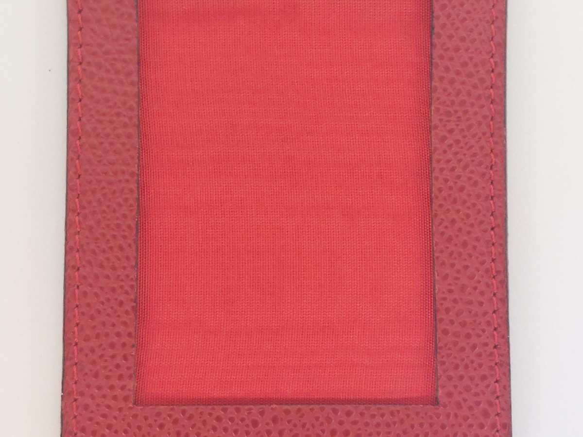 11087 CELINE セリーヌ ANA カードケース ICカードケース パスケース 赤 MADE IN ITALYの画像9
