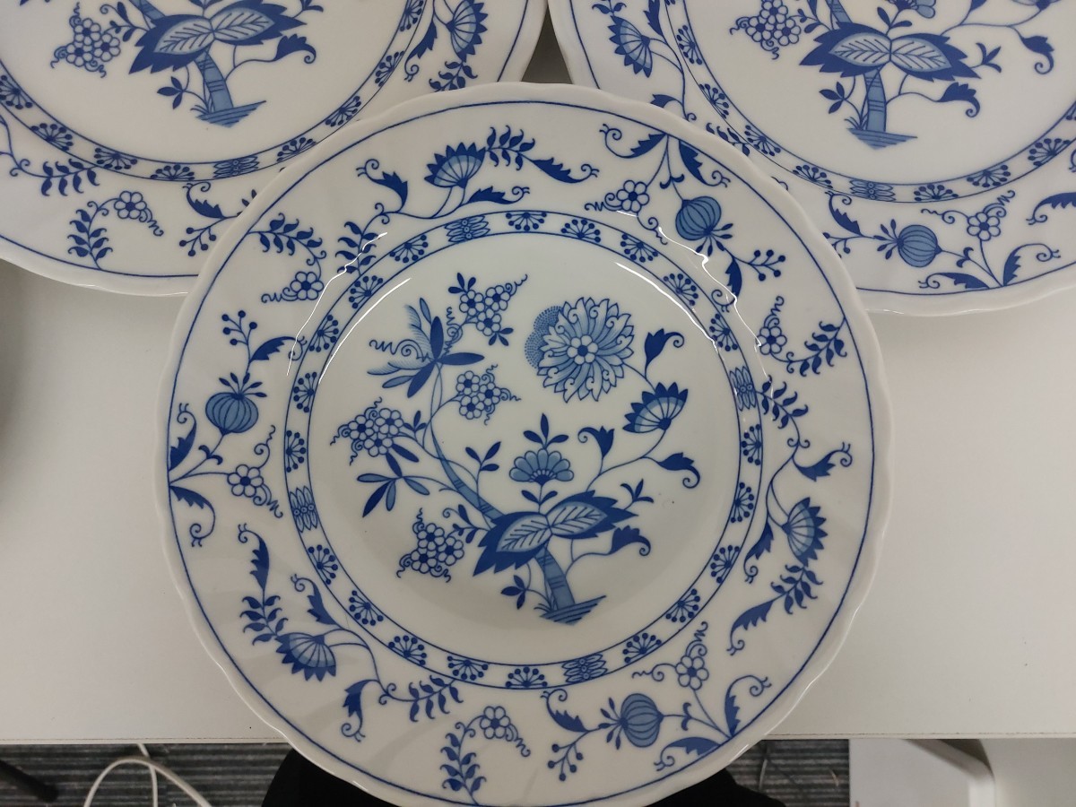 10231　Blue Elbe ブルーエルベ カレー皿 パスタ皿　7枚セット （小皿1枚あり）現状品_画像5