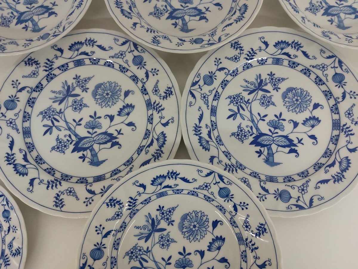 10231　Blue Elbe ブルーエルベ カレー皿 パスタ皿　7枚セット （小皿1枚あり）現状品_画像4