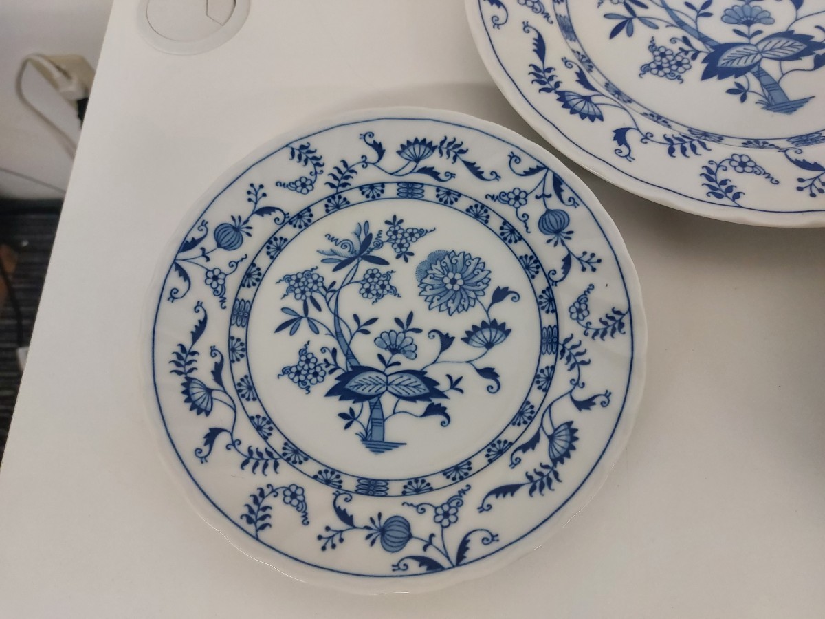 10231　Blue Elbe ブルーエルベ カレー皿 パスタ皿　7枚セット （小皿1枚あり）現状品_画像6