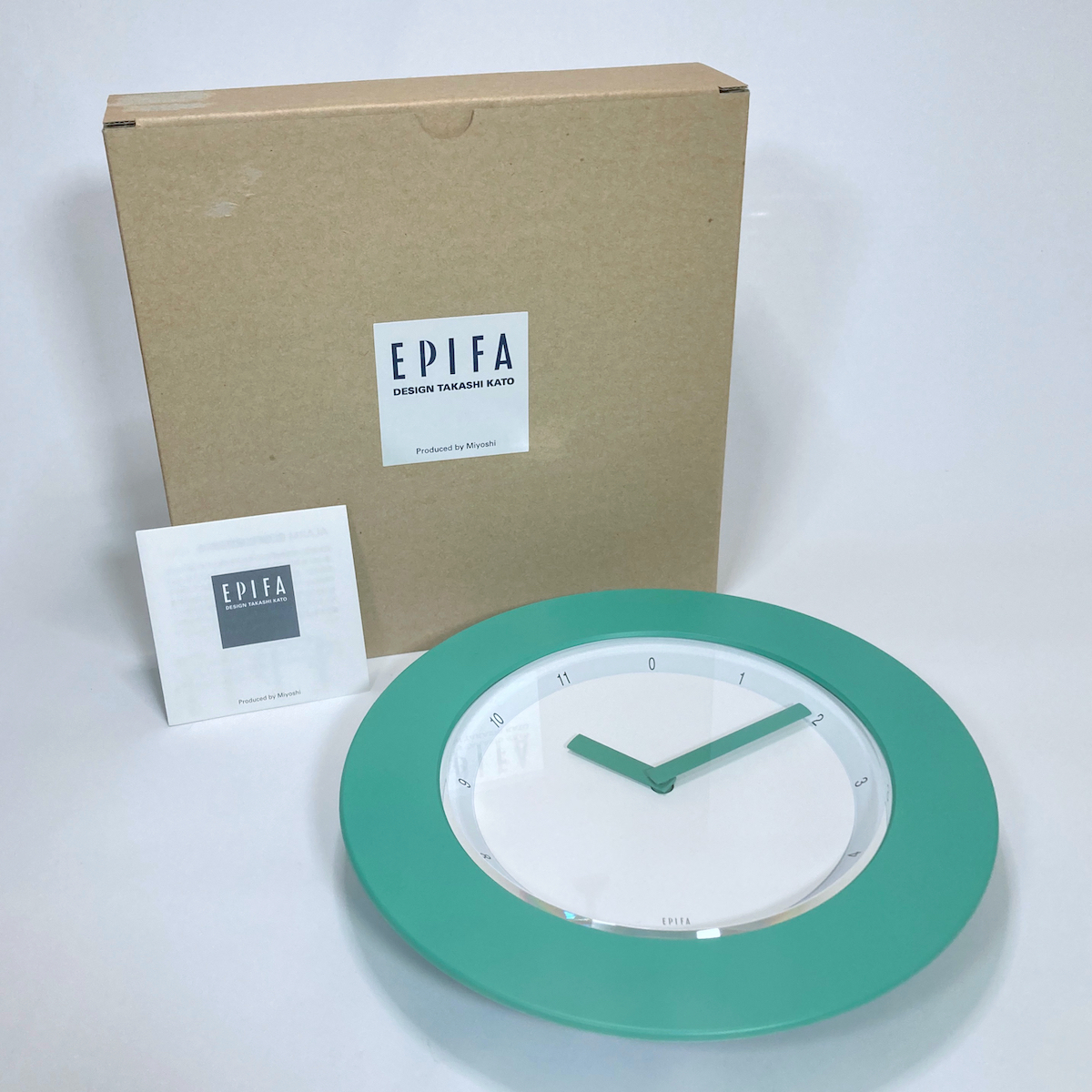 加藤孝志デザイン「EPIFA / エピファ」ウォールクロック 掛時計 未使用品 グッドデザイン賞 ミントグリーン_画像7