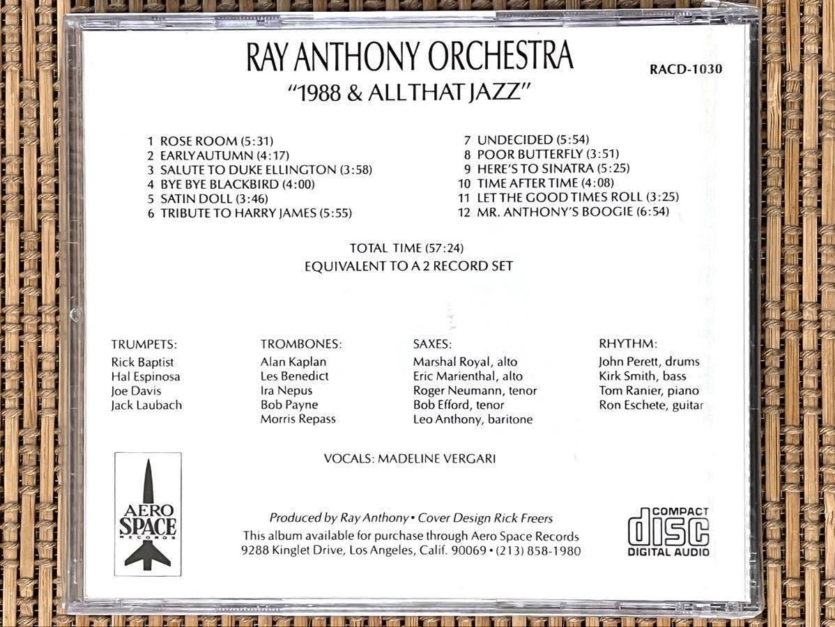 RAY ANTHONY／1988 & ALL THAT JAZZ／AERO SPACE RECORDS RACD-1030／米盤CD／レイ・アンソニー／未開封 新品_画像2