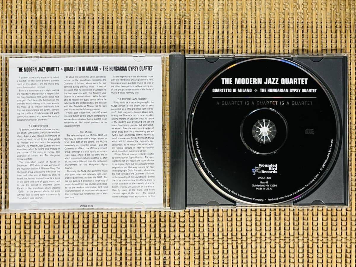 THE MJQ・QUARTETTO DI MILANO・HANGARIAN GYPSY QUARTET／A QUARTET IS A QUARTET IS A QUARTET／WOUNDED BIRD WOU1420／米盤CD／中古盤_画像3