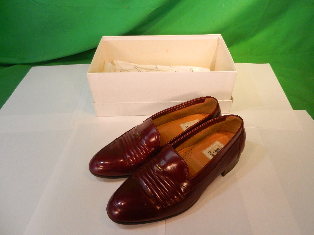 yh240115-003A4 DONKEY ローファー 中古品 ドンキー 靴 シューズ 赤 レッド 箱付き 25.5_画像1
