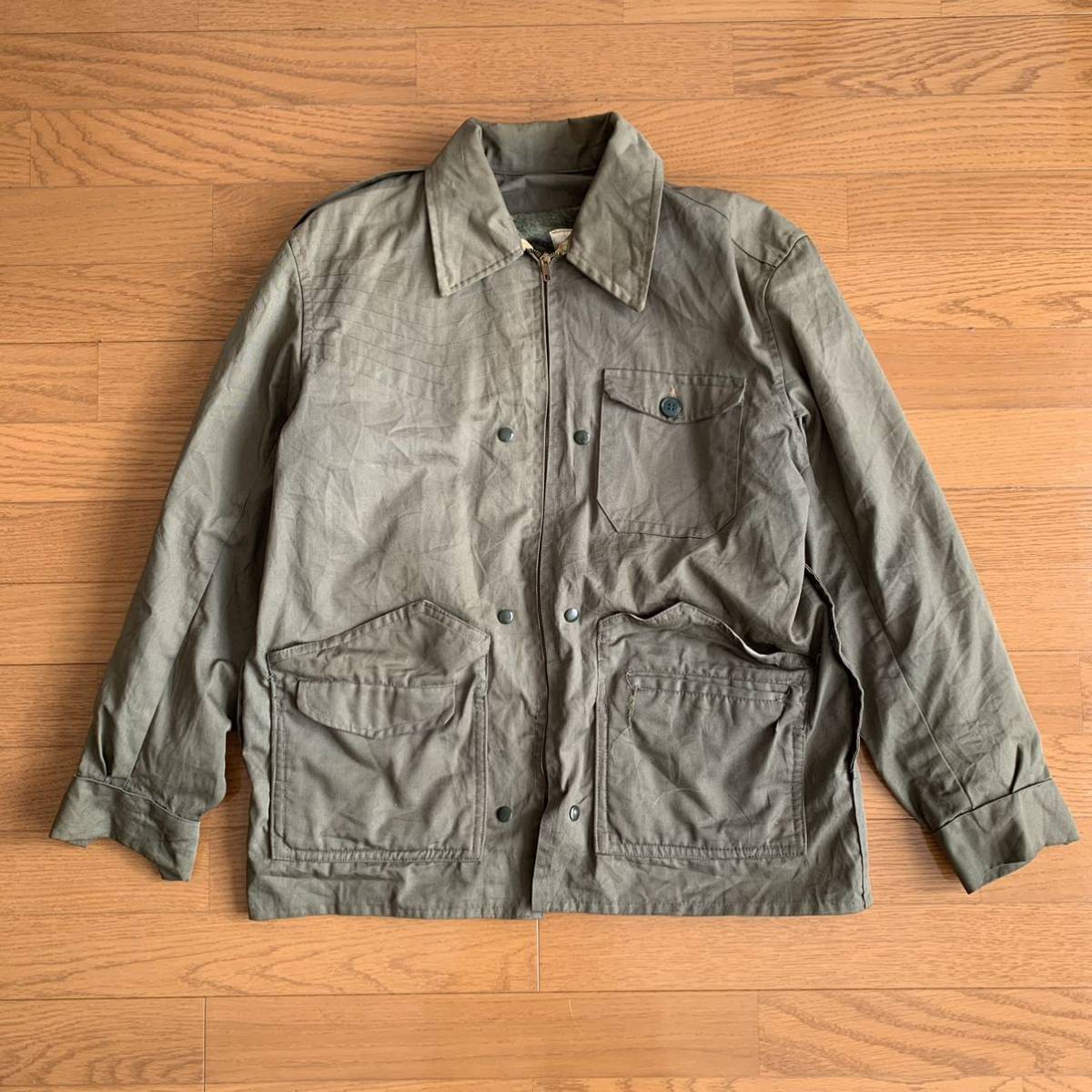 vintage hunting jacket lampo zipper ヴィンテージ ハンティングジャケット ビンテージ ジャケット カバーオール 古着 ライナー付き_画像1