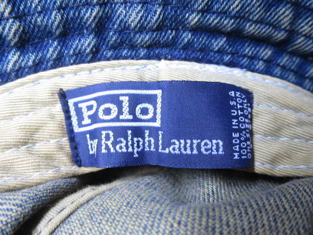 ＵSA製 90s Polo by Ralph Lauren デニム バケットハット M 58cm ポロ ラルフローレン_画像8