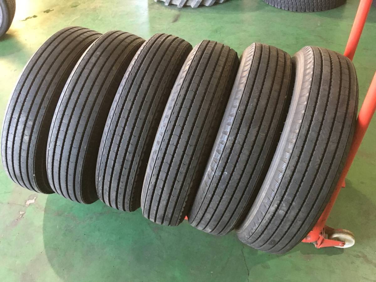 s042-4-1 ☆225/80R17.5 BS R115 中古6本セット♪ 2022年製 残溝7ｍｍ ブリヂストン！ k210_画像1