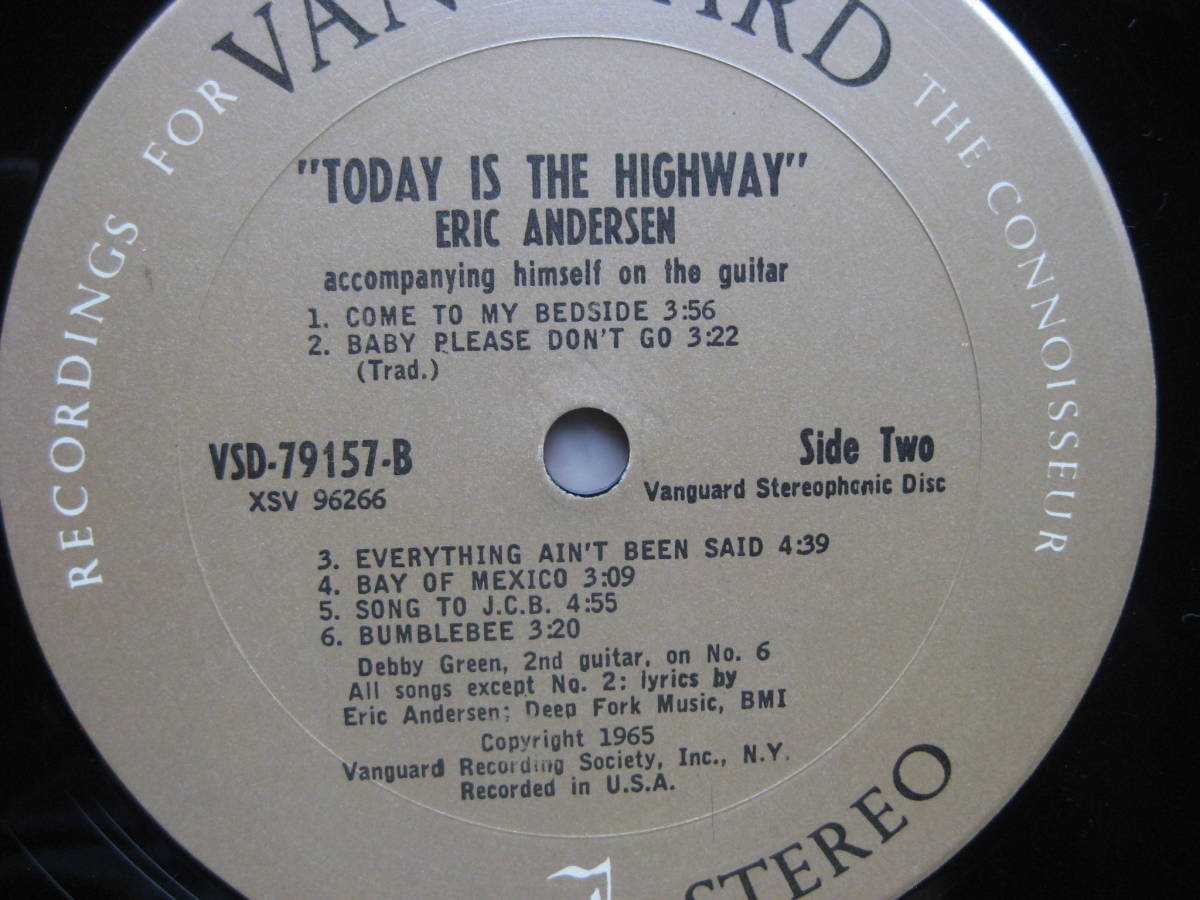 LP　ERIC ANDERSEN エリック・アンダースン　TODAY IS THE HIGHWAY_画像5