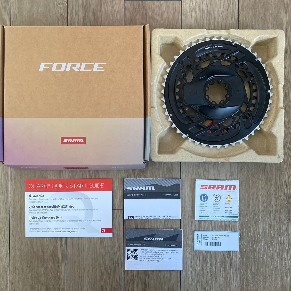 SRAM FORCE AXS D2 Power Meter Kit 2x 46-33t パワーメーター　チェーンリング　スラム　etap rival red 00.3018.357.000_画像1