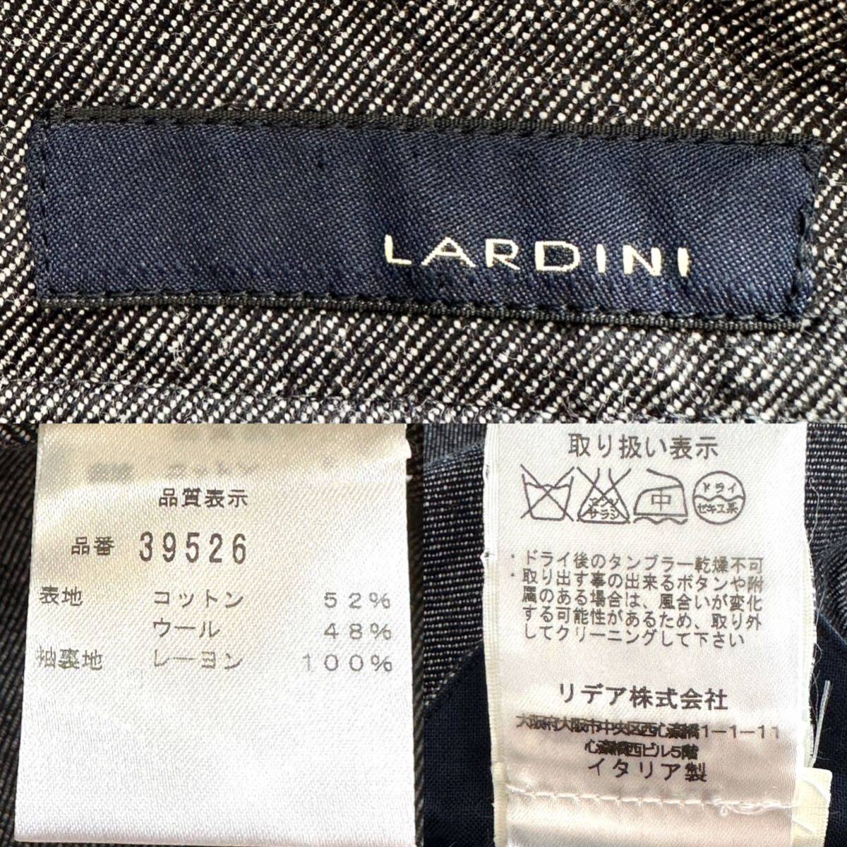 ラルディーニ 【あふれる気品】 LARDINI テーラードジャケット 46 Mサイズ デニムジャケット イタリア製 アンコン仕立て ブートニエール付_画像10