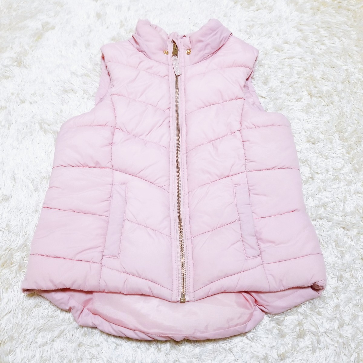 free shipping *Y1306 Kids Junior for children H&M H & M Zip up cotton inside the best outer tops side pocket 140 pink autumn winter 