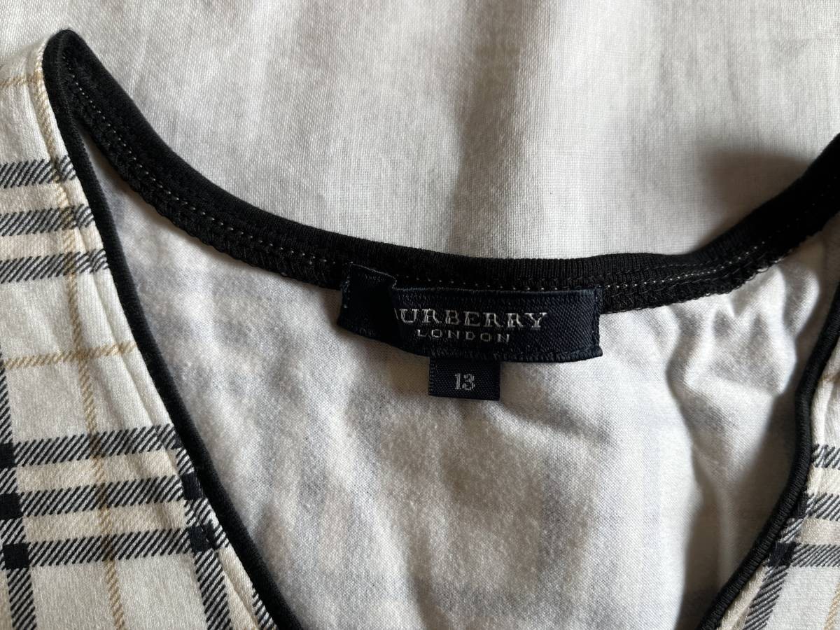 バーバリー ロンドン BURBERRY LONDON Tシャツ カットソー 半袖 (13号) チェック　定番　保管品_画像3