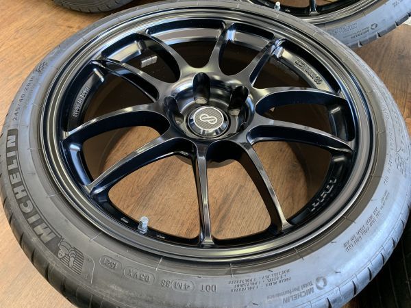 §ENKEI パフォーマンスライン PF01 18X9.5J+45 114.3-5H ミシュラン 245/40R18(245/40-18)スバル WRX S4/WRX STI ランエボ等_画像3