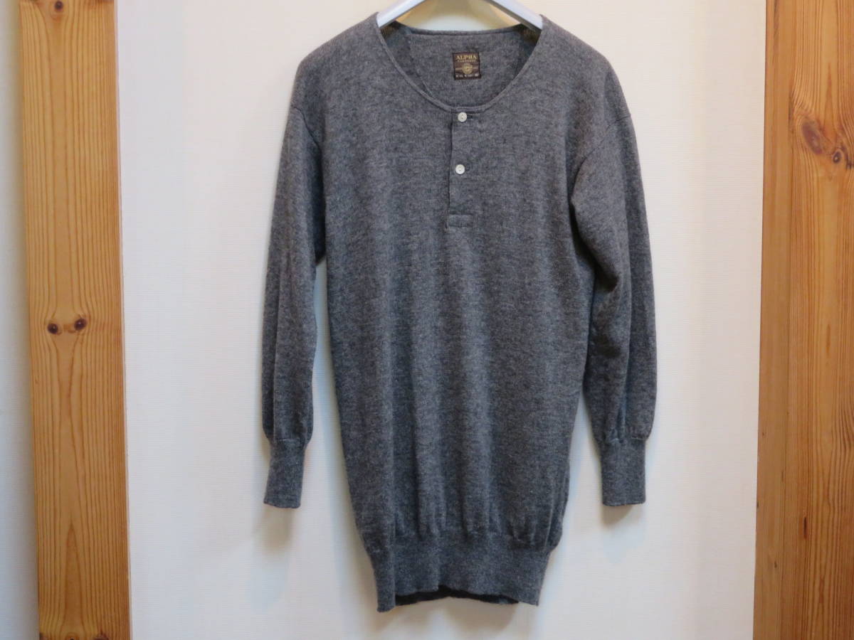 ★ALPHA ★アルファー CASHMERE カシミヤ インナーウエア サイズM グレー系 ウール95％ カシミヤ5％ _画像1