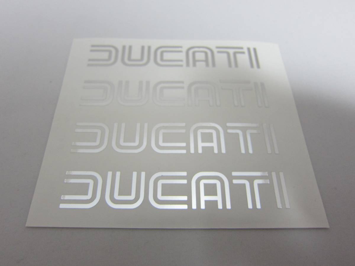 ドゥカティ　DUCATI　ステッカー　鏡面4枚セット_鏡面シルバー