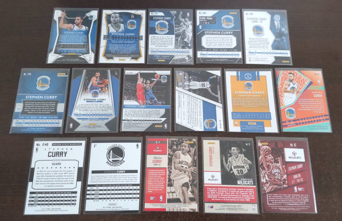 【 NBA Panini Basketball 】 Stephen Curry 16枚セット まとめ売り Prizm Select 等 Golden State Warriors ※商品説明必読願います_画像2