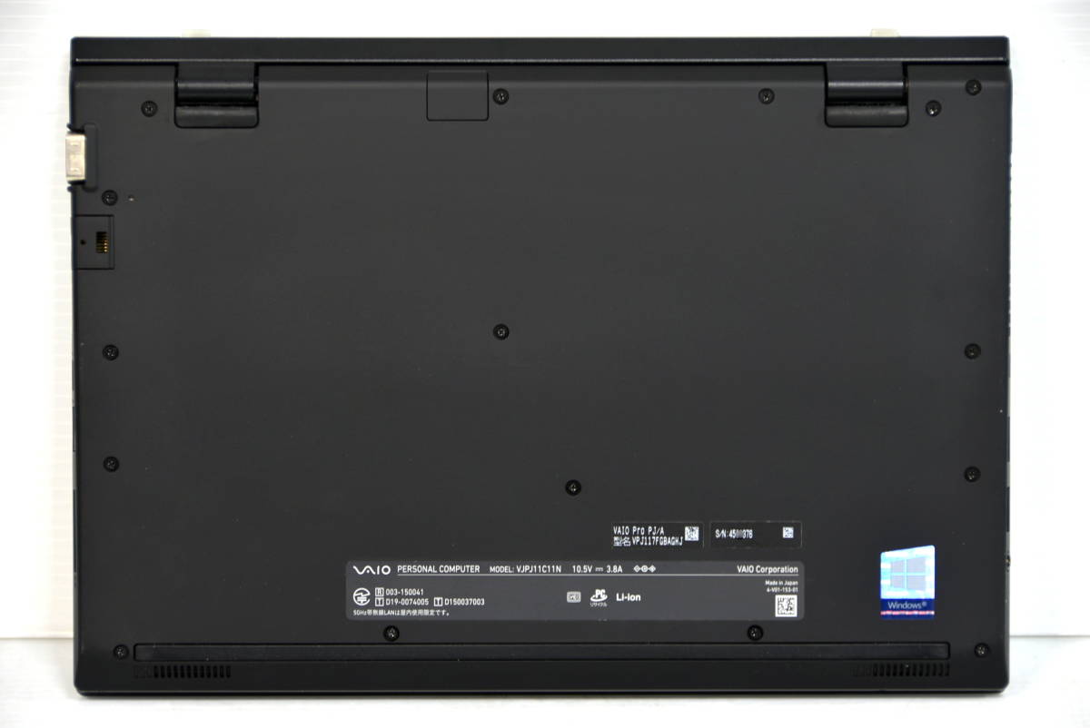 全国無料 ♪ VAIO Pro PJ i5-8265U 1.6(3.9)GHz 8CPU/8GB/12.5W FHD 1920x1080/無線LAN/Bluetooth/Webカメラ/日本語バックライトKB ♪J11_画像5